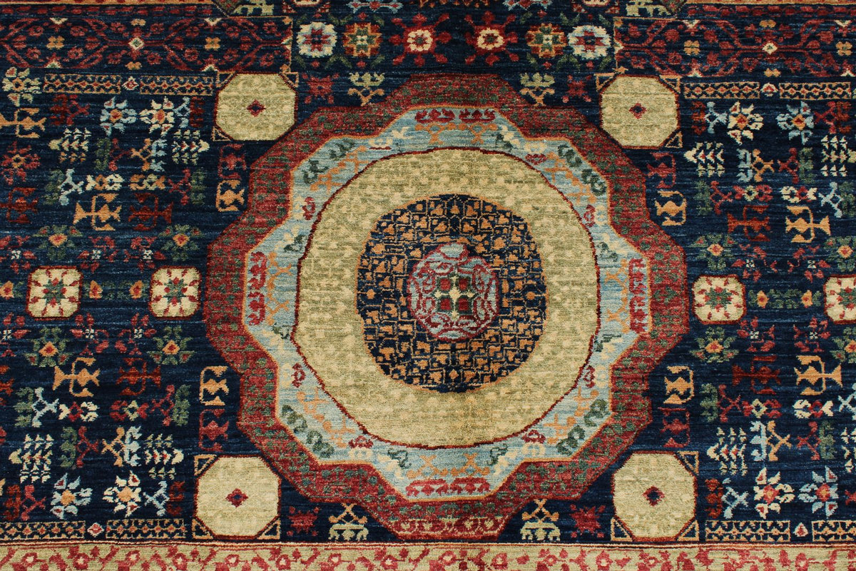 10x14 Navy and Light Blue Anatolian Traditional Rug
