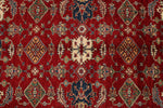 9x12 Red and Ivory Kazak Tribal Rug