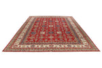 9x12 Red and Ivory Kazak Tribal Rug