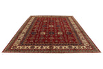 9x12 Red and Ivory Kazak Tribal Rug