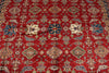 9x12 Red and Ivory Kazak Tribal Rug