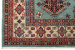 9x12 Light Blue and Ivory Kazak Tribal Rug