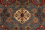 9x12 Gray and Ivory Kazak Tribal Rug