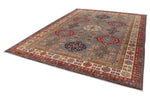 9x12 Gray and Ivory Kazak Tribal Rug