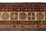 9x12 Gray and Ivory Kazak Tribal Rug