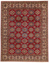 8x10 Red and Ivory Kazak Tribal Rug