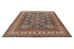 8x10 Navy and Ivory Kazak Tribal Rug