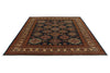 8x10 Navy and Ivory Kazak Tribal Rug