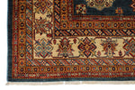 8x10 Navy and Ivory Kazak Tribal Rug