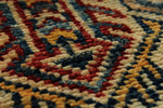 8x10 Navy and Ivory Kazak Tribal Rug