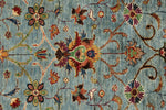 5x7 Light Blue and Multicolor Turkish Tribal Rug