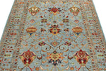 5x7 Light Blue and Multicolor Turkish Tribal Rug