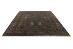 9x10 Gray and Multicolor Turkish Tribal Rug