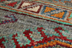 9x10 Gray and Multicolor Turkish Tribal Rug