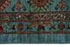 8x10 Light Blue and Multicolor Turkish Tribal Rug