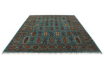 8x10 Light Blue and Multicolor Turkish Tribal Rug