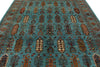 8x10 Light Blue and Multicolor Turkish Tribal Rug