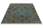 5x7 Blue and Multicolor Turkish Tribal Rug