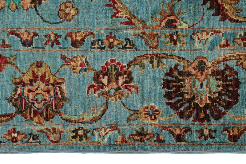 5x7 Blue and Multicolor Turkish Tribal Rug