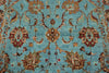 5x7 Blue and Multicolor Turkish Tribal Rug