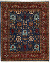 8x10 Navy and Red Anatolian Traditional Rug