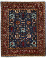 8x10 Navy and Red Anatolian Traditional Rug