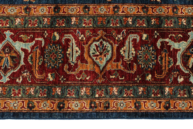 8x10 Navy and Red Anatolian Traditional Rug