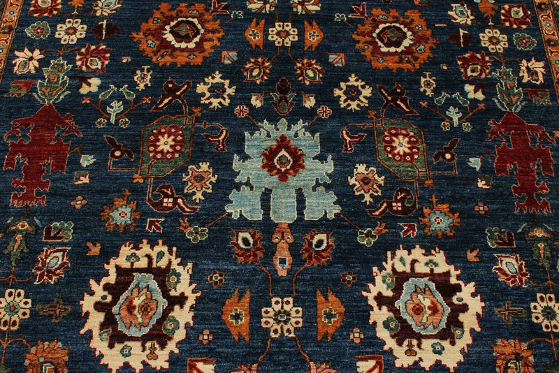 8x10 Navy and Red Anatolian Traditional Rug