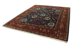 8x10 Navy and Red Anatolian Traditional Rug