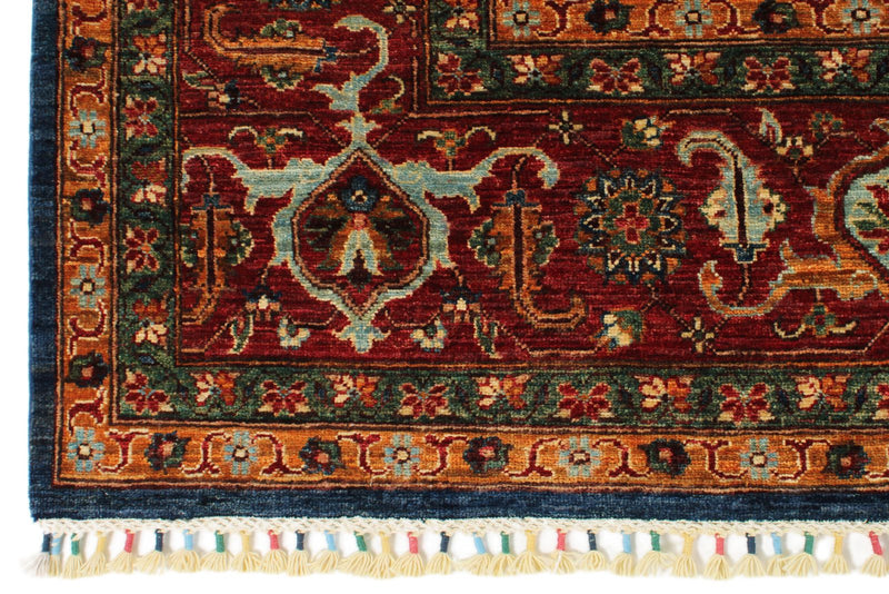 8x10 Navy and Red Anatolian Traditional Rug