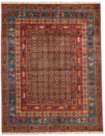 8x10 Red and Light Blue Anatolian Traditional Rug