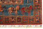 8x10 Red and Light Blue Anatolian Traditional Rug