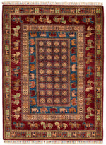 5x7 Multicolor and Red Anatolian Traditional Rug