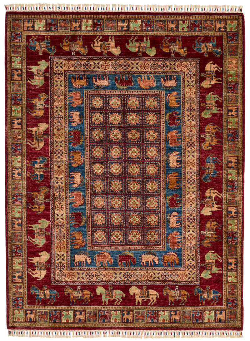 5x7 Multicolor and Red Anatolian Traditional Rug