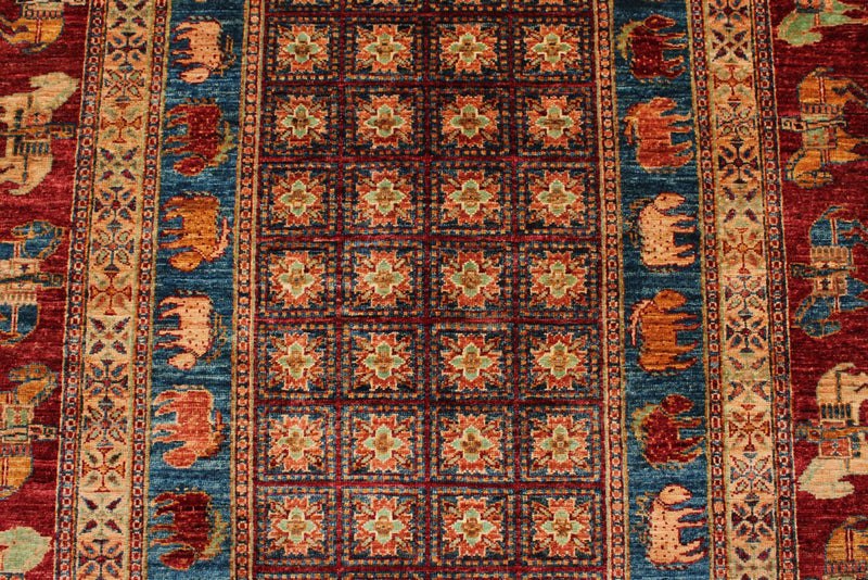 5x7 Multicolor and Red Anatolian Traditional Rug