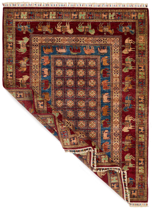 5x7 Multicolor and Red Anatolian Traditional Rug