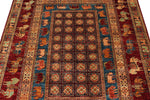 5x7 Multicolor and Red Anatolian Traditional Rug