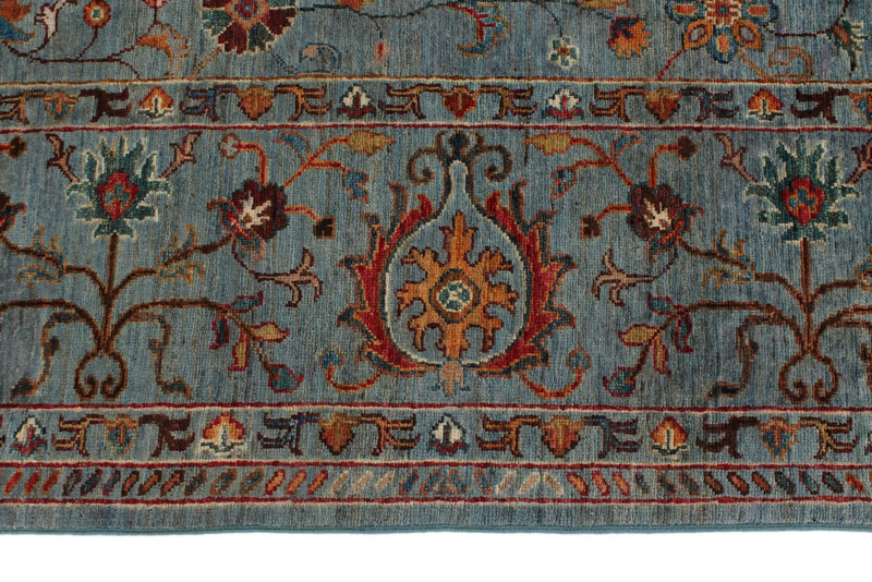 7x11 Gray and Multicolor Turkish Tribal Rug