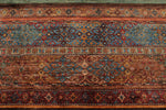 9x13 Brown and Multicolor Tribal Rug