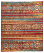 8x10 Multicolor and Multicolor Tribal Rug