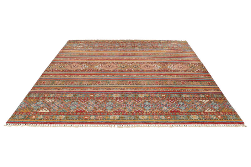 8x10 Multicolor and Multicolor Tribal Rug