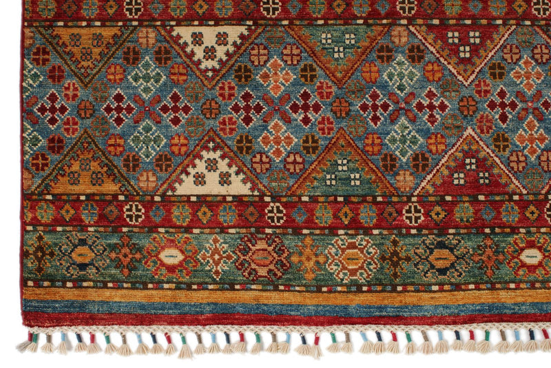 8x10 Multicolor and Multicolor Tribal Rug