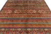 8x10 Multicolor and Multicolor Tribal Rug