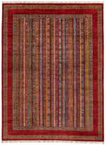 9x11 Multicolor and Red Turkish Tribal Rug