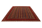 9x11 Multicolor and Red Turkish Tribal Rug