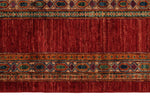 9x11 Multicolor and Red Turkish Tribal Rug