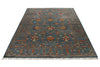 6x8 Navy and Multicolor Turkish Tribal Rug