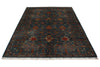 6x8 Navy and Multicolor Turkish Tribal Rug