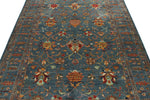 6x8 Navy and Multicolor Turkish Tribal Rug