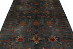 6x8 Navy and Multicolor Turkish Tribal Rug